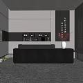 Modern Hotel Lobby Interior With Reception Desk Ambient Lighting And Decorative Vase