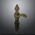 High Quality Golden Carved Door Handle Hardware with Ornate Design Details