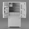 White Double Door Refrigerator Freezer With Digital Display And Modern Design