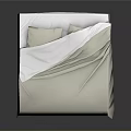 Mattress Display With White Sheet Cover And Wooden Base Structure Design