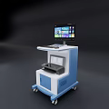 Efficient Mobile Medical Cart With Display Screen Worktop And Storage Cabinet 3d model