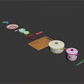 Essential Kitchen Items Including Plates Bowls Frying Pan Cutting Board And Pots
