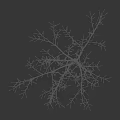 Leafless Tree With White Textured Trunk And Person Silhouette On Black Background 3d model