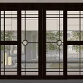 New Chinese-style sliding door 3d model
