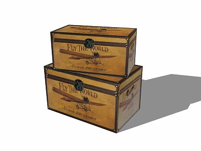 Vintage Wooden Boxes Stacked with EYTH THE WORLD and M S NOVA YORK 1909 3d model