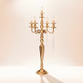 Decorative Golden Brass Candelabra Lamp With Multiple Arms And Elegant Design