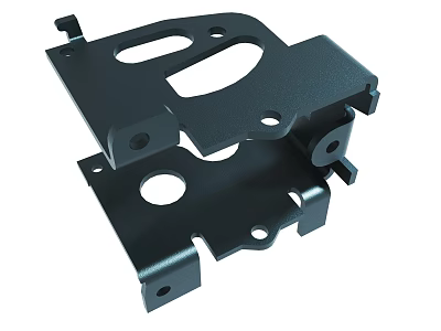 Black Metal Mechanical Bracket With Multiple Holes And Mounting Structure 3d model