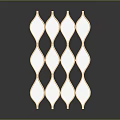 Elegant Golden Frame Shelf Unit With Wavy Diamond Grid Design For Modern Home