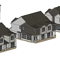 Various Single Family House Exterior Designs With Different Roof Styles And Window Details
