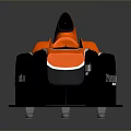 Formula Student Orange And Black Streamlined Race Car With Single Seat Cockpit
