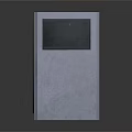 Modern Gray Cube Shaped Device Design With Green Vertical Light Strip And Transparent Window