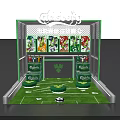 Carlsberg Themed Display Area With Limited Edition Products And Football Field Elements