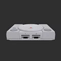 White Classic PlayStation Console As Entertainment Electronics With Gaming Controller Ports 3d model