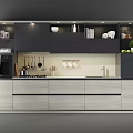 Modern Kitchen With Upper Lower Cabinets Hanging Utensils Countertop And Plants