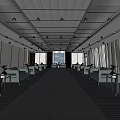 Modern Hotel Public Lounge Interior With Comfortable White Seating And Spacious Carpeted Layout