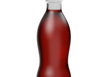 Refreshing Red Beverage in Transparent Plastic Bottle with White Cap 3d model