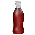 Refreshing Red Beverage in Transparent Plastic Bottle with White Cap