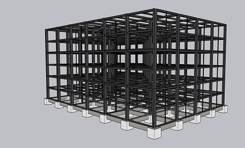 Modern Steel Frame Steel Structure Apartment 3d model