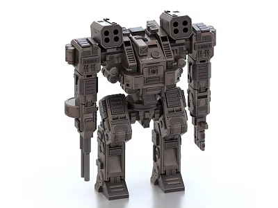 Smart Machine Robot Model With Detailed Mechanical Joints Built In Weapon And Metallic Texture 3d model