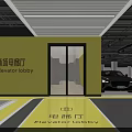 Modern Spacious Parking Garage With Electric Vehicle Area Arrow Signs And Parked Cars