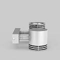 Modern Silver Wall Lamp With Cylindrical Design And Black Stripes