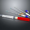 Precision Medical Catheters With Red Blue And White Components For Clinical Use 3d model
