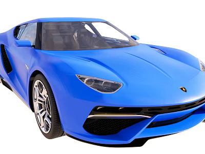 Blue Sports Car With Sleek Design Modern Headlights And Alloy Wheels 3d model