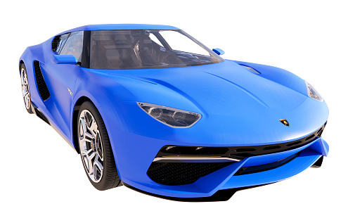 Hyundai Blue Lamborghini sports car 3d model