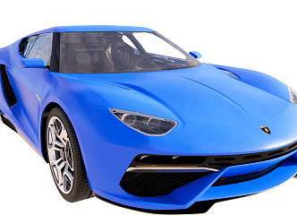 Hyundai Blue Lamborghini sports car 3d model