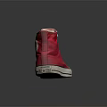 Red High Top Canvas Shoes with Blue Star Logo White Soles White Shoelaces Classic Design