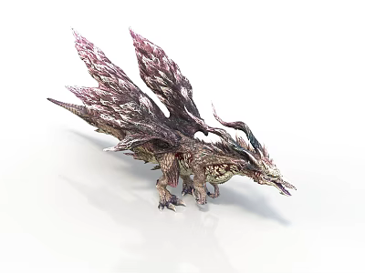 Realistic Mythical Dragon Figure Featuring Detailed Wings And Scaled Body Design 3d model