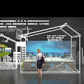 Exhibition Hall Display Cabinet Medium Island Cabinet Multimedia Display Cabinet Sand Table Display Cabinet All-in-One Machine Booth 3d model