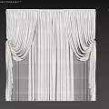 Elegant Light Colored Curtains With Sheer Layer And Gold Tiebacks Design 3d model