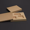 Brown Cardboard Boxes For Household Items With Open Lid And Inner Compartments