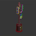 Green Floor Lamp With Multiple Light Heads For Living Room Decor