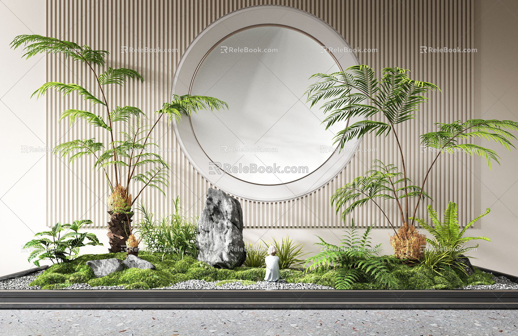 Modern landscape sketch interior landscape landscaping 3d model