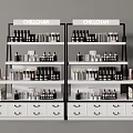 CHILCHAN Display Shelves With Multiple Layers Holding Various Bottles And Containers And Bottom Drawers