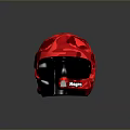 Red Colored Negro Brand Helmet Designed As Protective Weapon Accessory 3d model