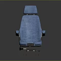 Comfortable Blue Fabric Seat With Backrest Armrests And Stable Base Design 3d model