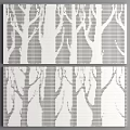 Decorative Background Wall With Tree Pattern Dot Matrix Design In White And Gray