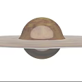 Saturn Rings Bright Illuminated Planetary Structure Against Cosmic Stellar Background 3d model