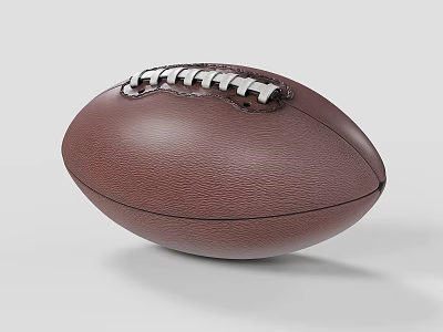 Sports Equipment American Football Brown Leather Surface With White Laces For Training And Game Use 3d model