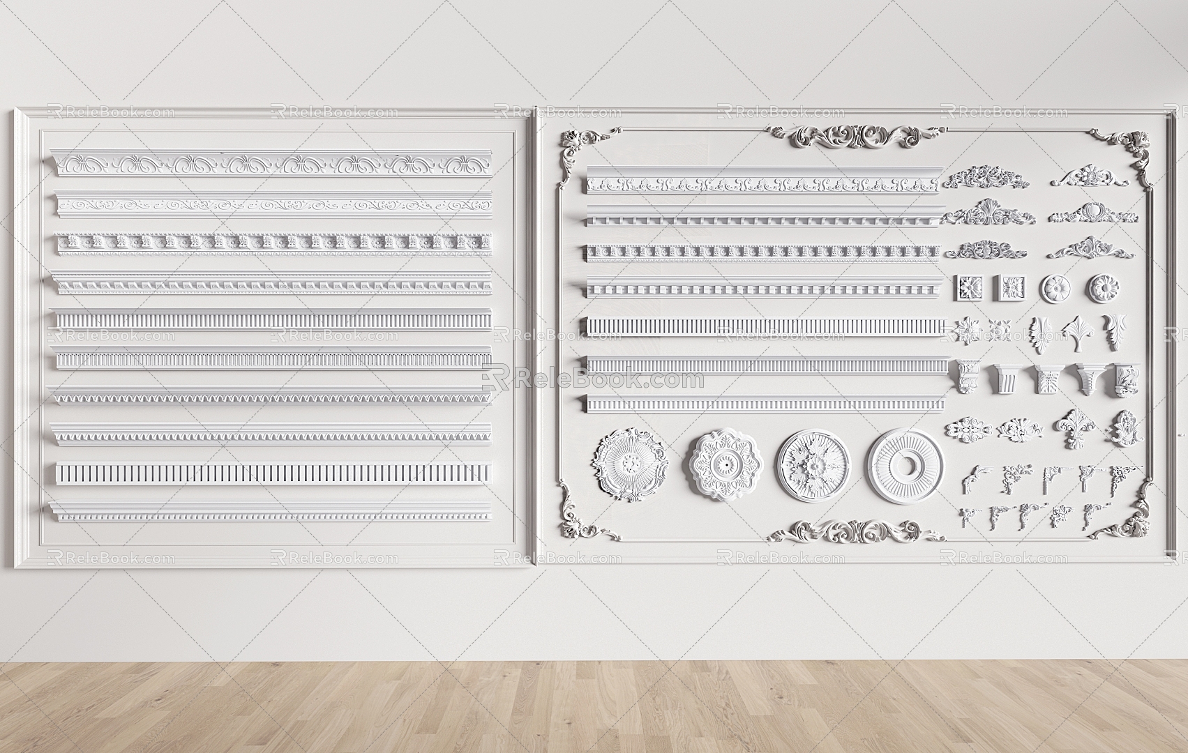 Gypsum line component line hardware component French gypsum line European gypsum line 3d model