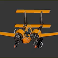 Orange Biplane Passenger Aircraft Model With Unique Design And Retro Features