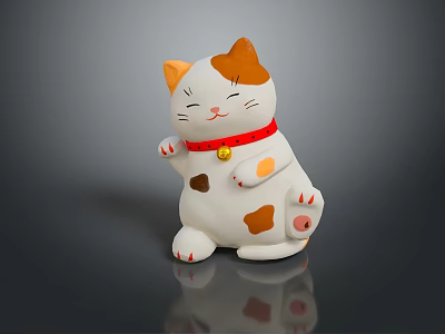 Lucky Cat Kitten Funny Lucky Cat Kitten Carving Lucky Cat Carving Ornaments Carving Crafts 3d model