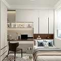 Modern Minimalist Bedroom Interior With Gray Bed Nightstands Pendant Lights And Artwork