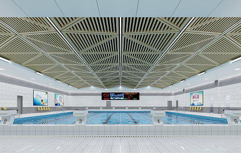 Modern Swimming Pool School Swimming Pool 3d model