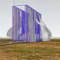 Modern viewing platform landscape small building landscape structure landscape device 3d model