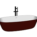 Modern Brown Freestanding Bathtub Design With Faucet In Multiple Angles View 3d model