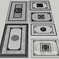 Traditional Chinese Garden Ornaments With Decorative Floor Patterns And Geometric Frames